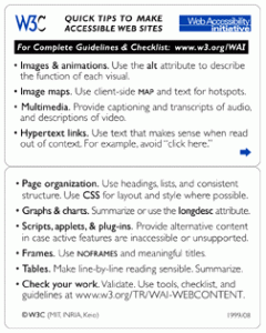 Some quick Web Accessibility tips from the WC3
